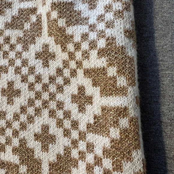 NWT Charter Club Gold and Silver Snowflake Sweater women’s medium - Picture 4 of 11